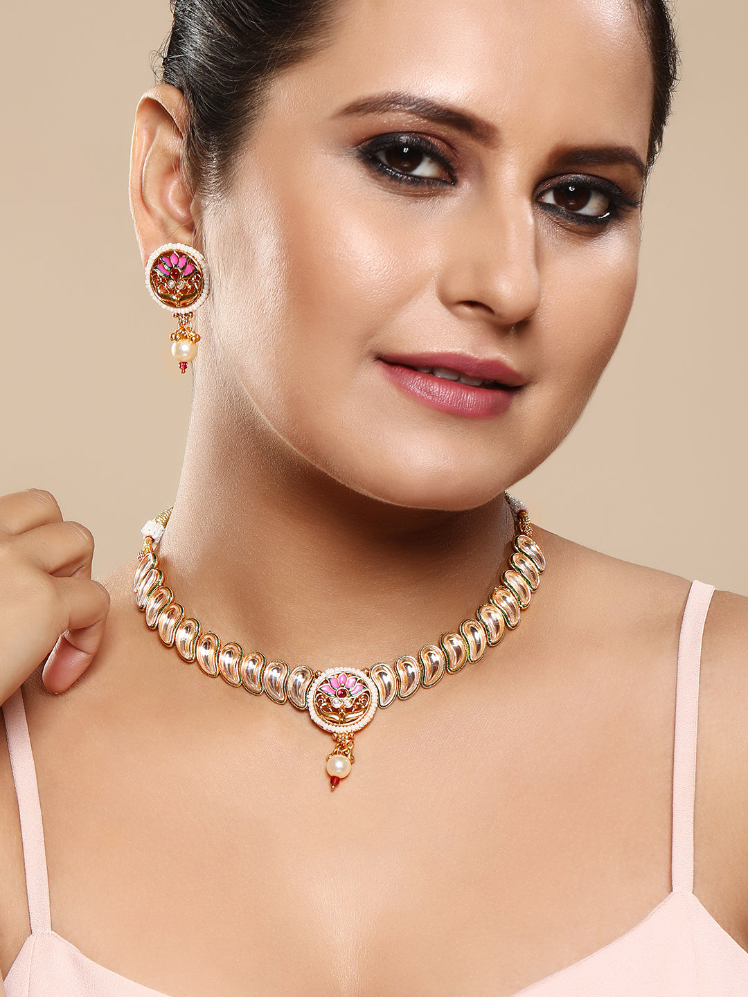 Meenakari Charm Choker Set