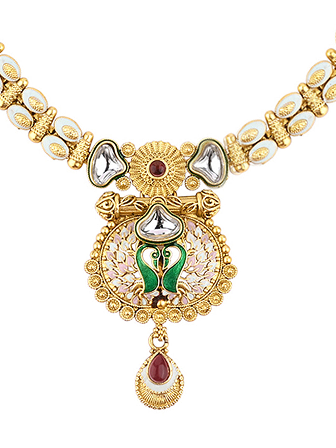 Multicolor Kundan Gold-Plated Dangle Earring