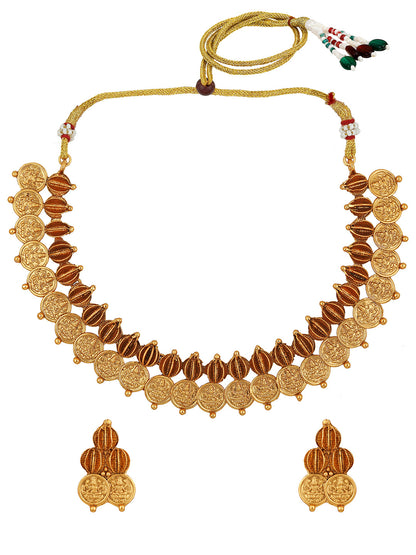 Gold-Plated Gold, Multicolor Pearl Drop Earring With Jewellery Set