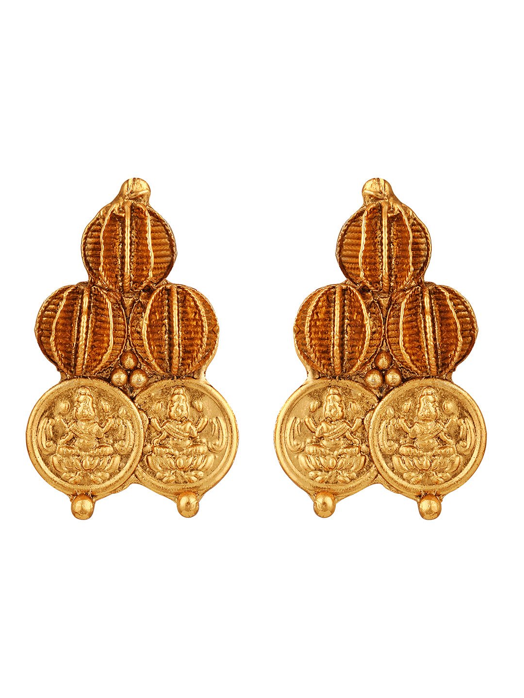 Gold-Plated Gold, Multicolor Pearl Drop Earring With Jewellery Set