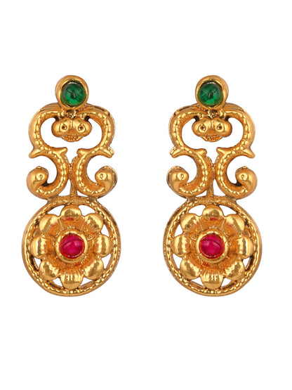 Gold-Plated Pearl Jewellery Set With Drop Earring