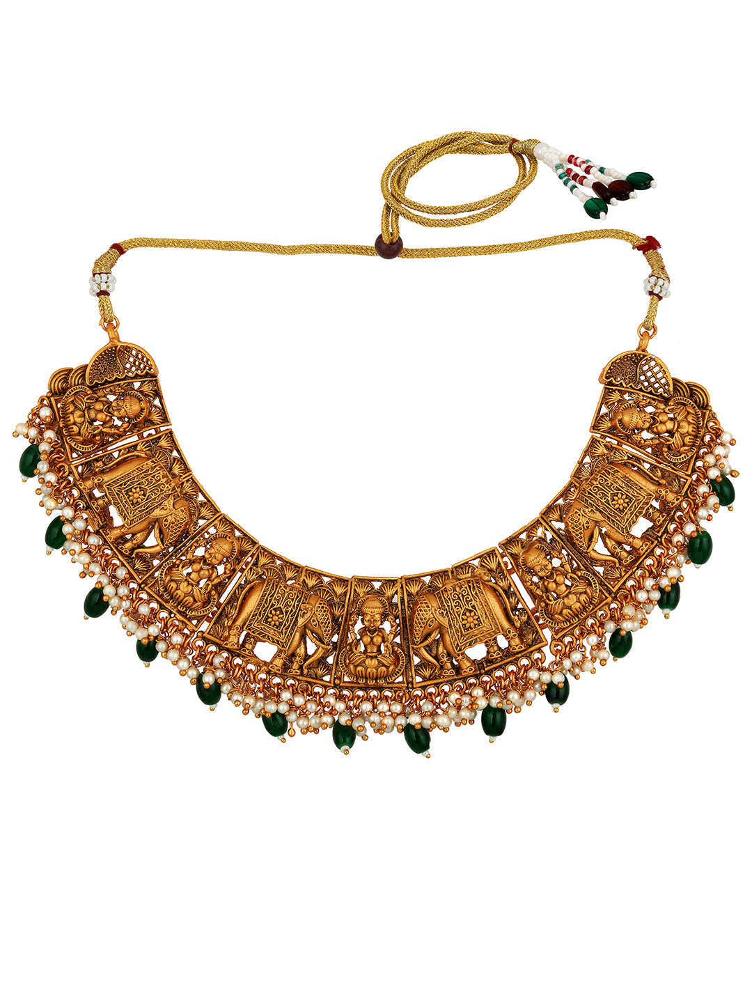 Gold/Multicolor Pearl Gold-Plated Drop Earring