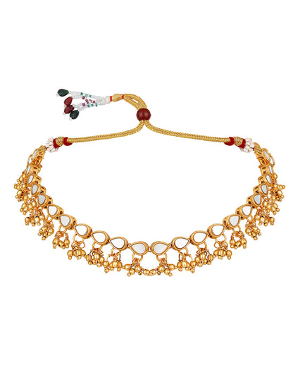 Gold-Plated Artificial Stones  Necklace Set With Drop Earring