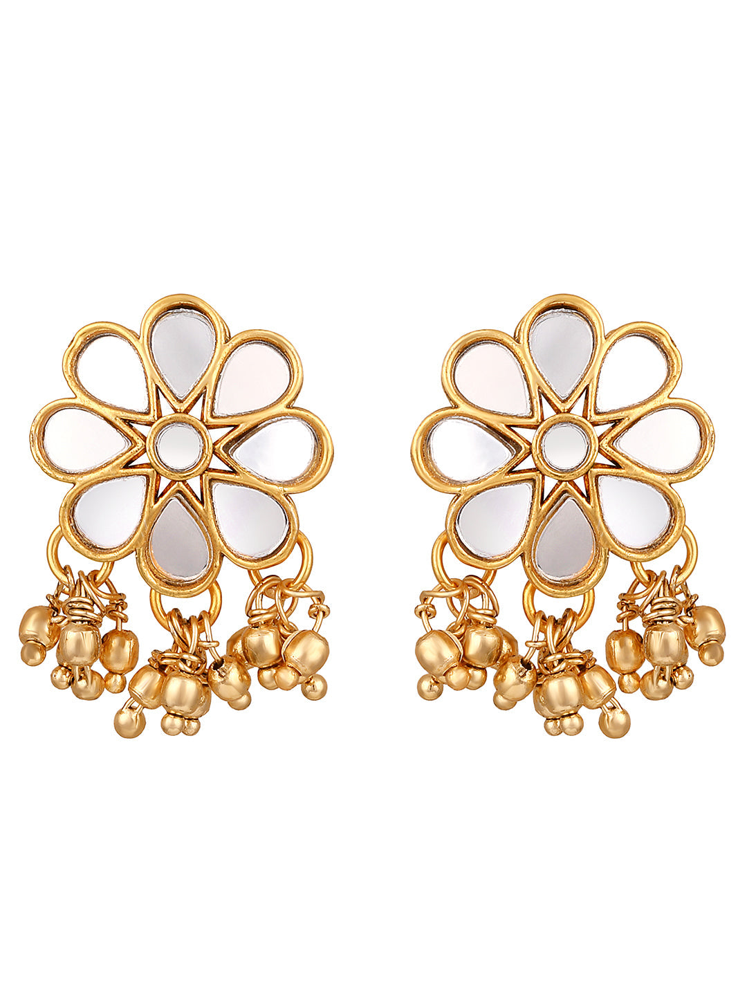Gold-Plated Artificial Stones  Necklace Set With Drop Earring