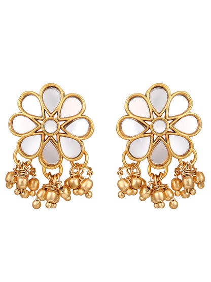 Gold-Plated Artificial Stones  Necklace Set With Drop Earring