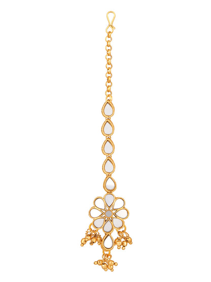 Gold-Plated Artificial Stones  Necklace Set With Drop Earring