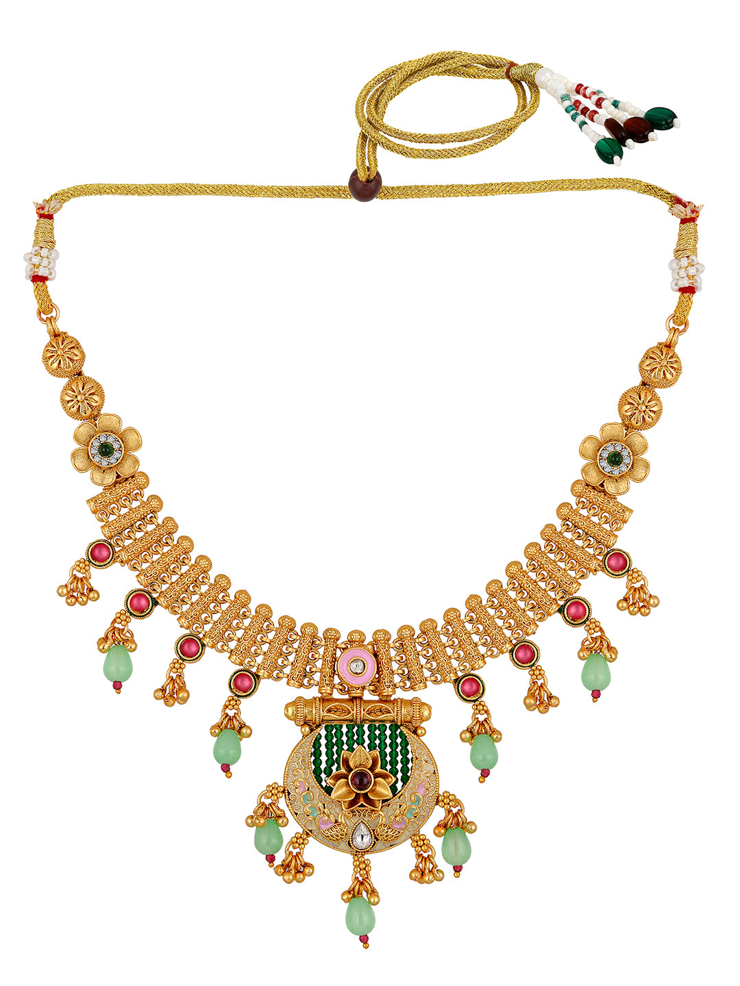 Kundan Peacock Charm Set