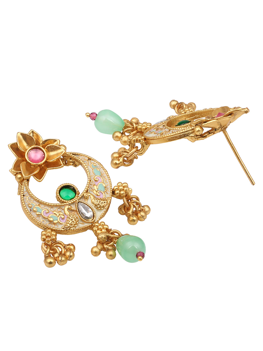 Kundan Peacock Charm Set