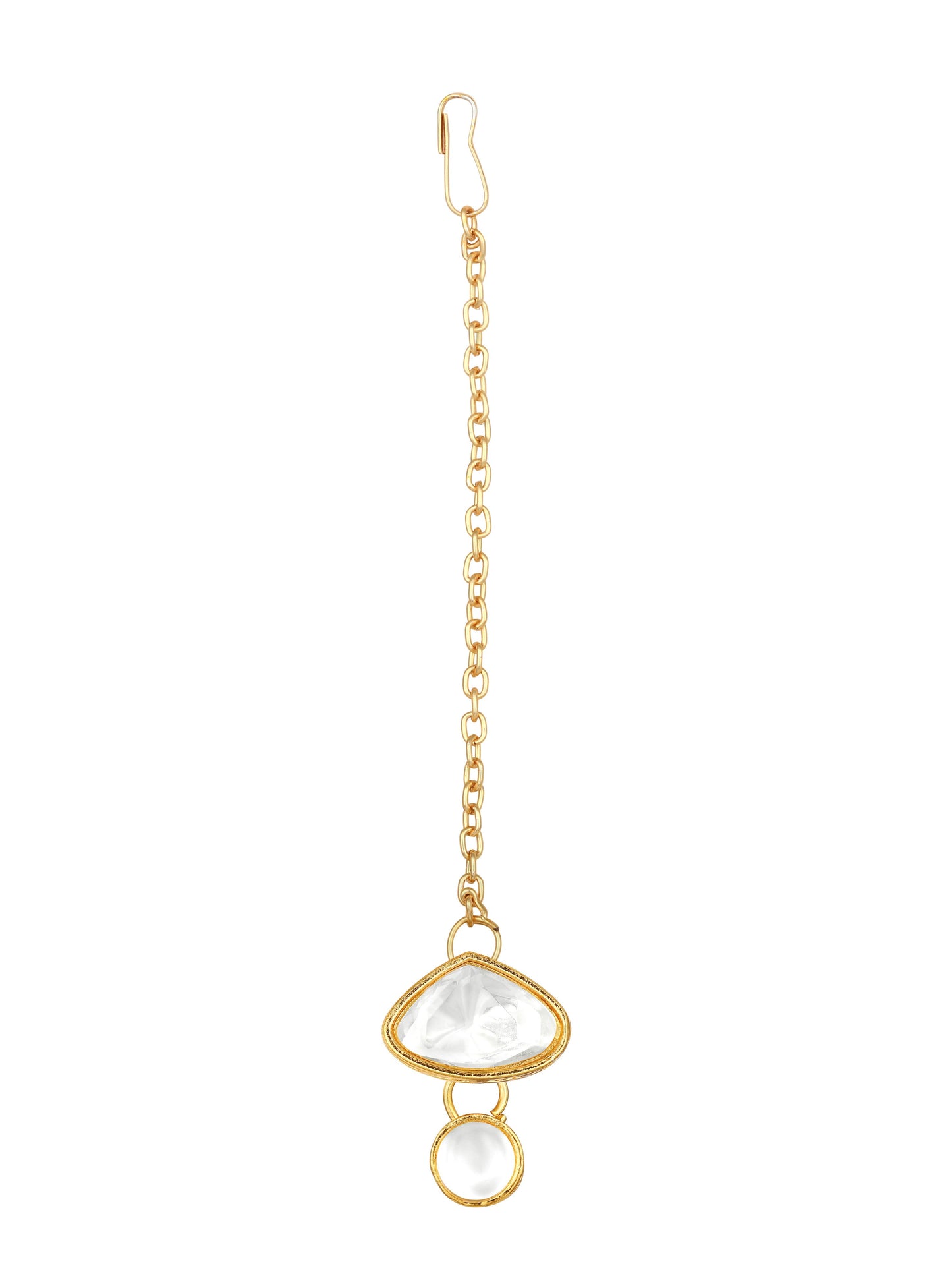 Gold-Plated Artificial Stone Necklace Set With Drop Earring