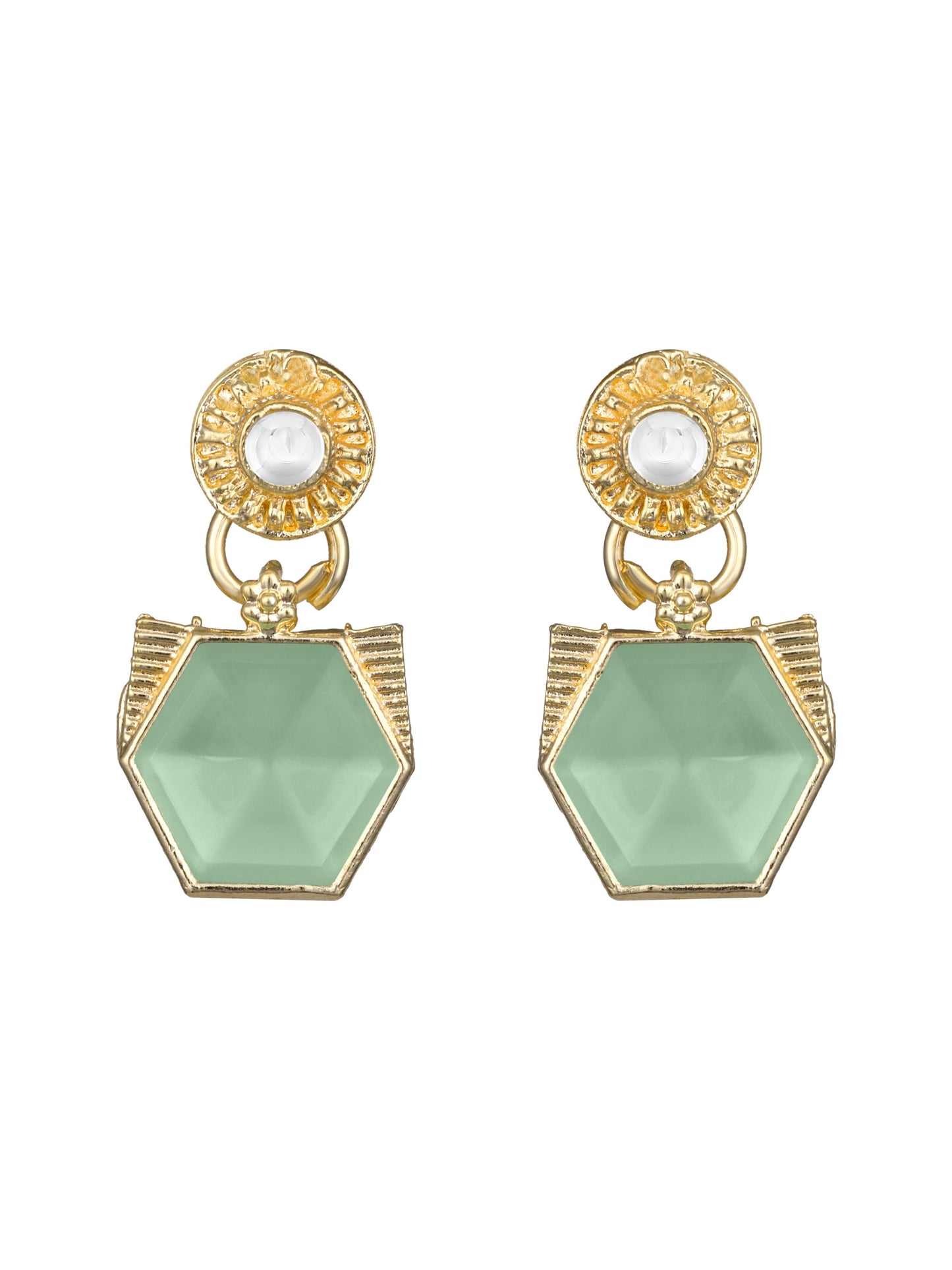 Silver-Plated Pearl Necklace Set With Drop Earring