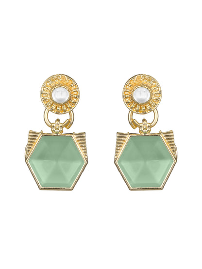 Silver-Plated Pearl Necklace Set With Drop Earring