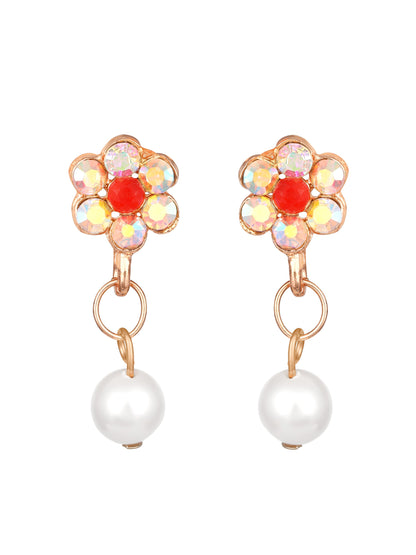 Gold-Plated Kundan And Stones Necklace Set With Drop Earring