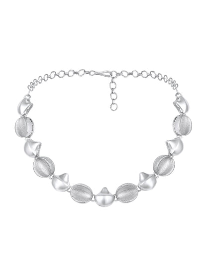 Rhodium Plated Choker Jewellery Set