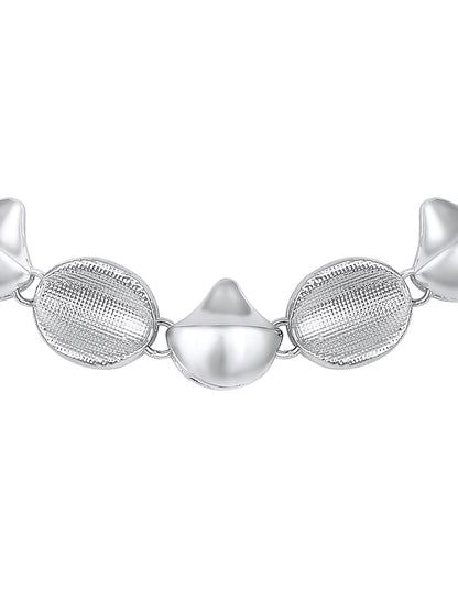 Rhodium Plated Choker Jewellery Set