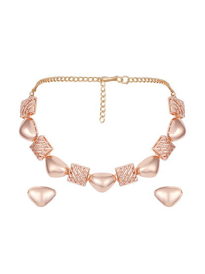 Rose Gold Plated Choker Jewellery Set