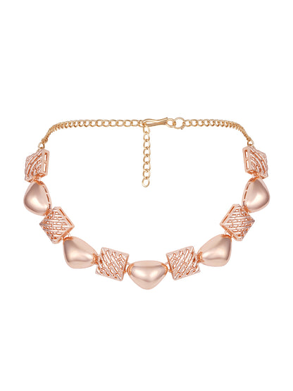 Rose Gold Plated Choker Jewellery Set