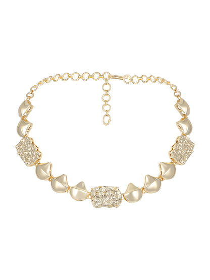 Contemporary Matte Gold Plated Choker Jewellery Set