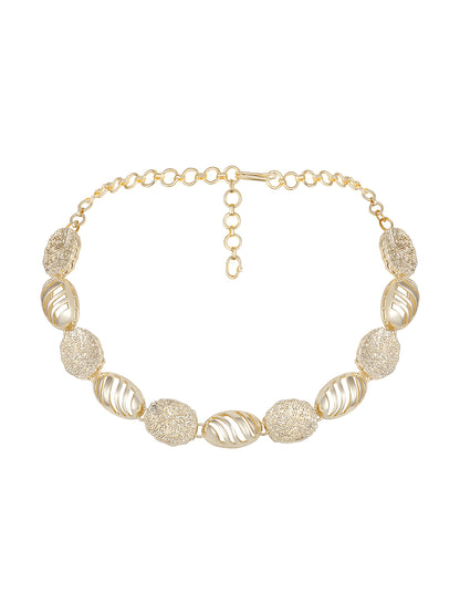 Contemporary Matte Gold Plated Choker Jewellery Set