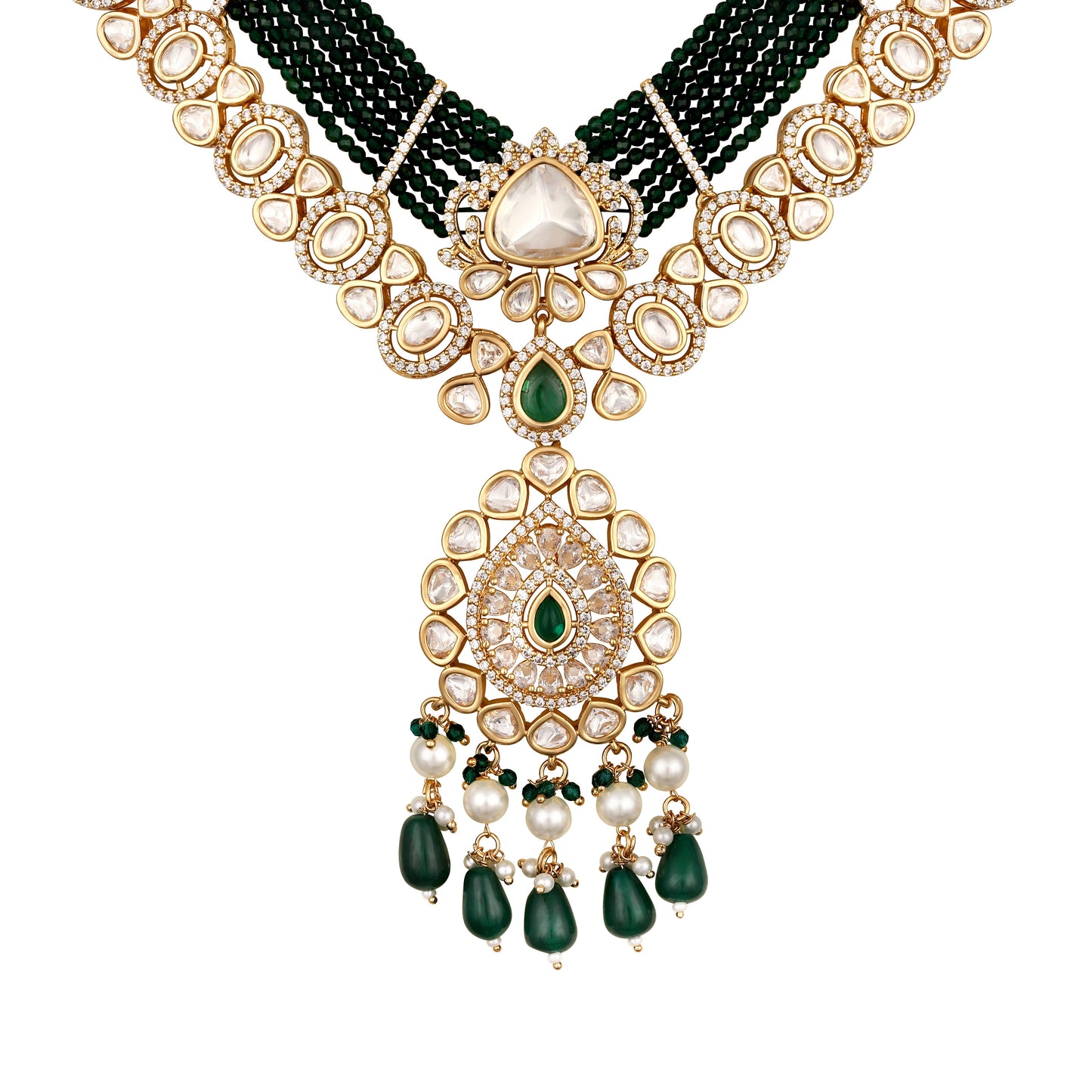 Carat Gold Plated Kundan Necklace Set  With Dangle Earring