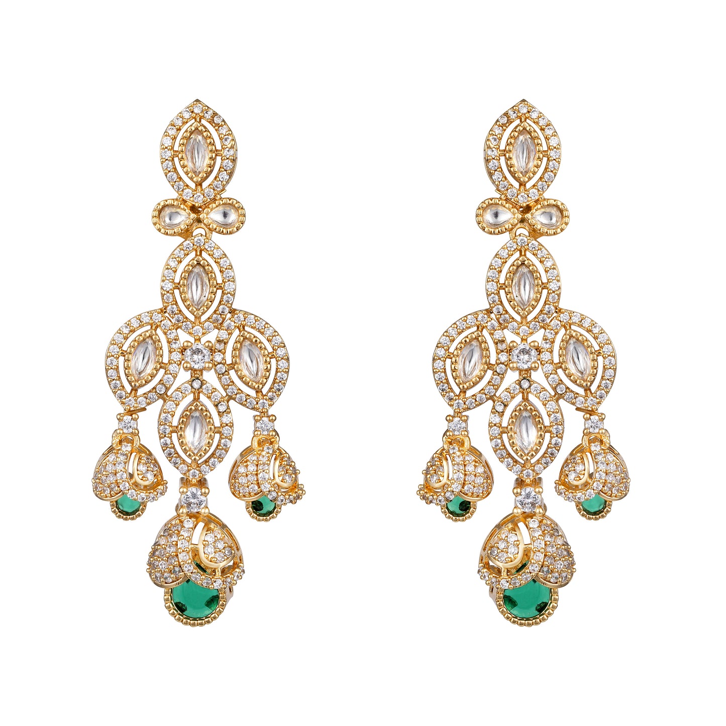 Carat Gold Plated Kundan Necklace Set  With Dangle Earring