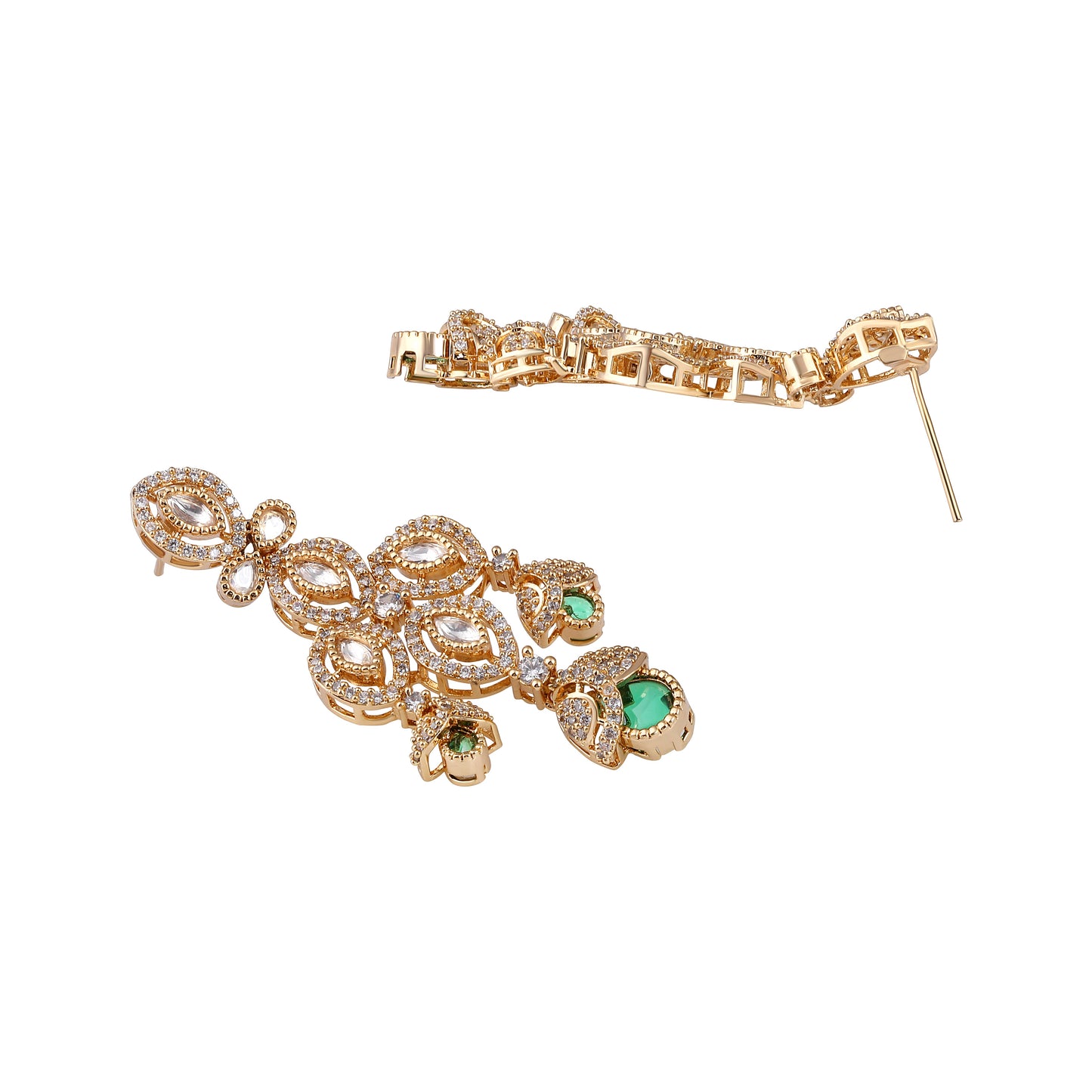 Carat Gold Plated Kundan Necklace Set  With Dangle Earring