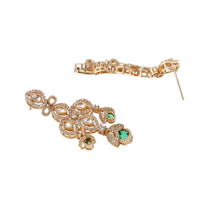 Carat Gold Plated Kundan Necklace Set  With Dangle Earring