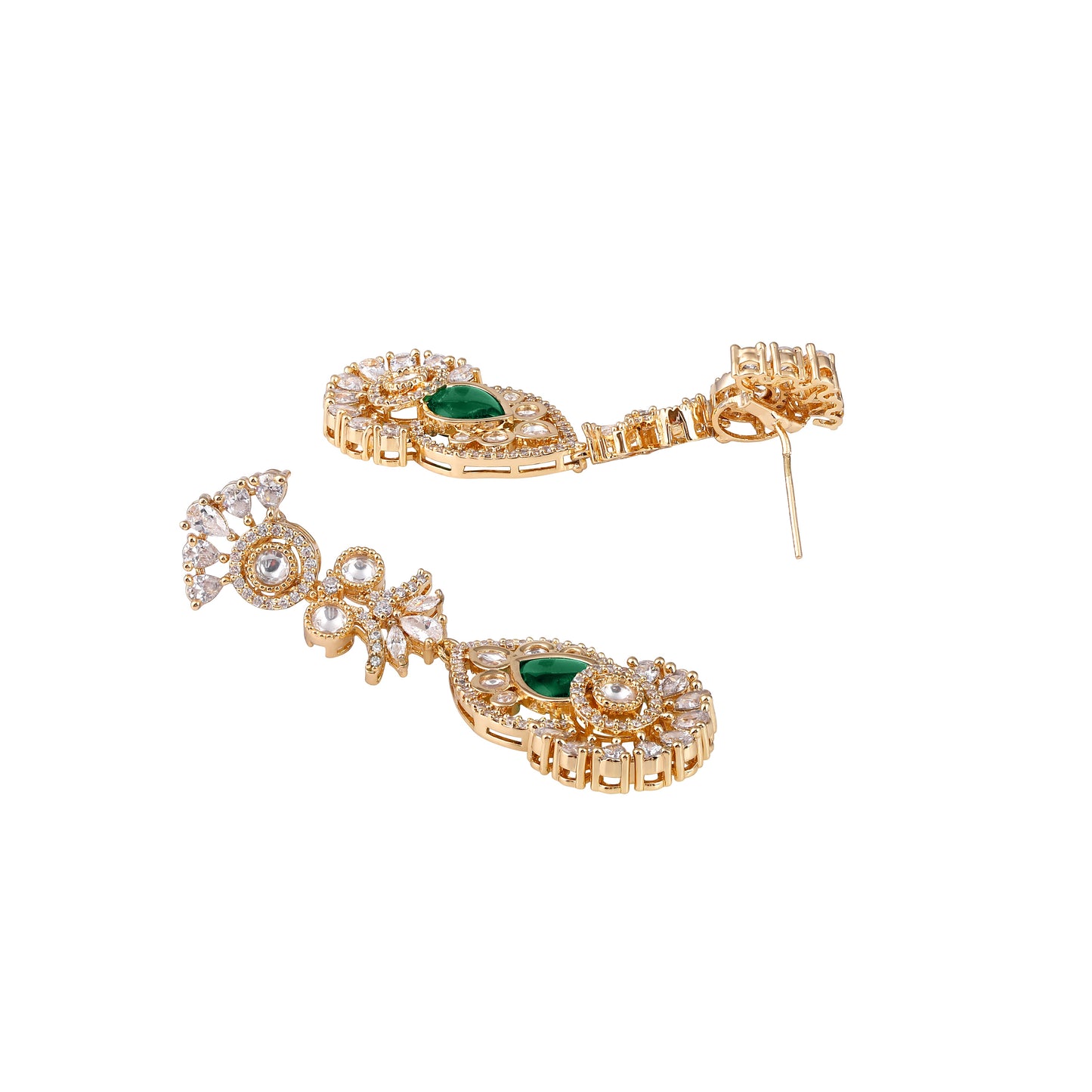 Carat Gold Plated Kundan Necklace Set  With Dangle Earring