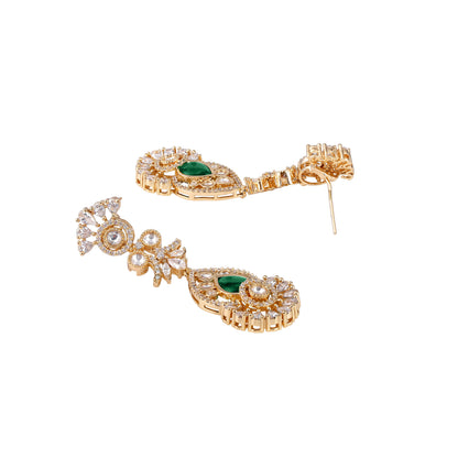 Carat Gold Plated Kundan Necklace Set  With Dangle Earring