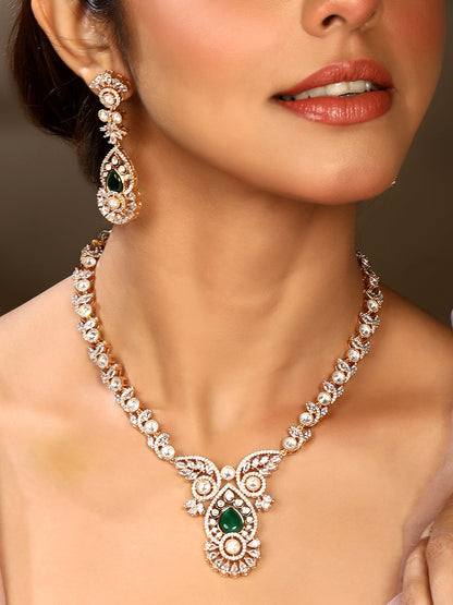 Carat Gold Plated Kundan Necklace Set  With Dangle Earring