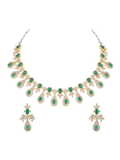 Elegant Emerald Green & Gold-Plated Asmitta Jewellery Set