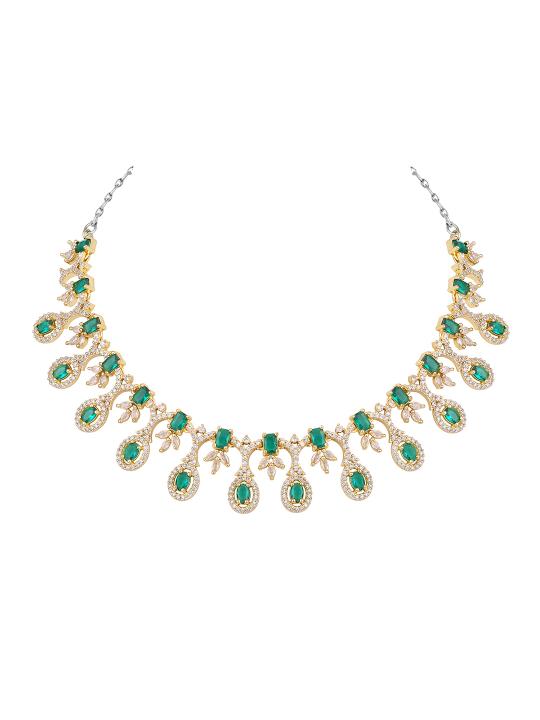 Elegant Emerald Green & Gold-Plated Asmitta Jewellery Set
