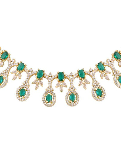 Elegant Emerald Green & Gold-Plated Asmitta Jewellery Set