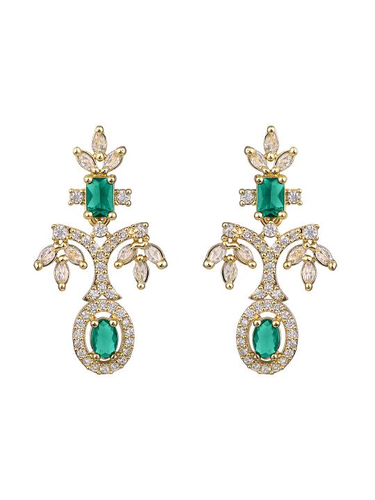 Elegant Emerald Green & Gold-Plated Asmitta Jewellery Set
