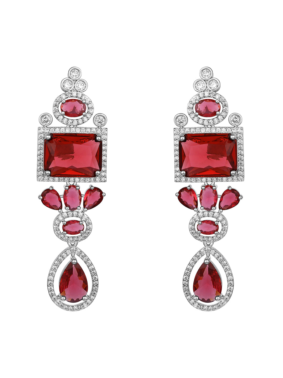 Exquisite Ruby & Diamond Studded Contemporary Jewellery Set