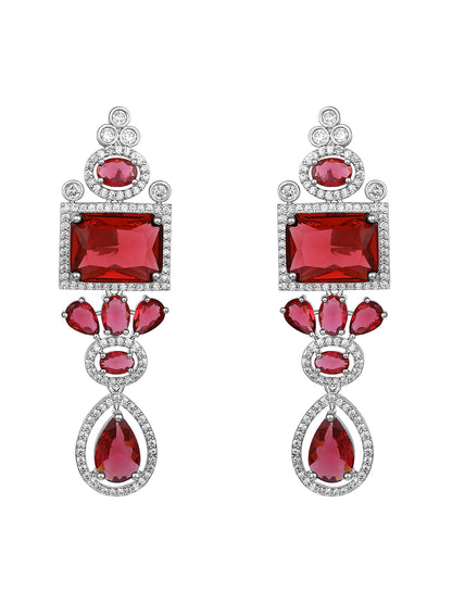 Exquisite Ruby & Diamond Studded Contemporary Jewellery Set