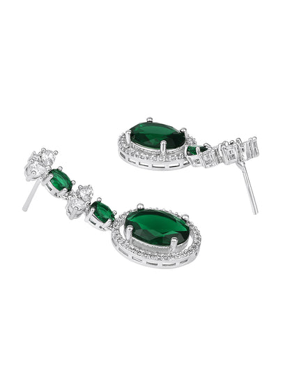 Elegant Green Stone Necklace & Earrings Set | Asmitta Jewellery