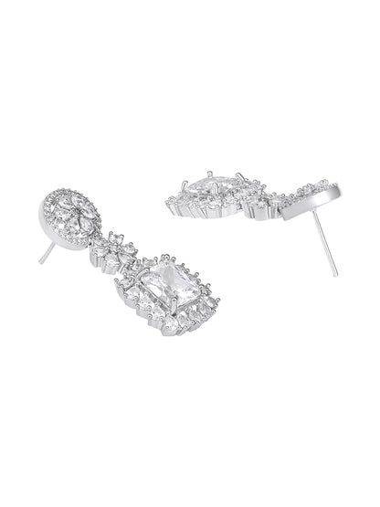 Silver-Tone Stone Designer Jewellery Set for Women