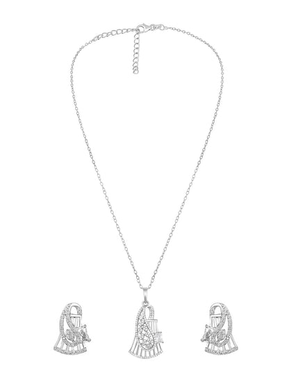 Sterling Silver With Cubic Zirconia And Silver Plating.