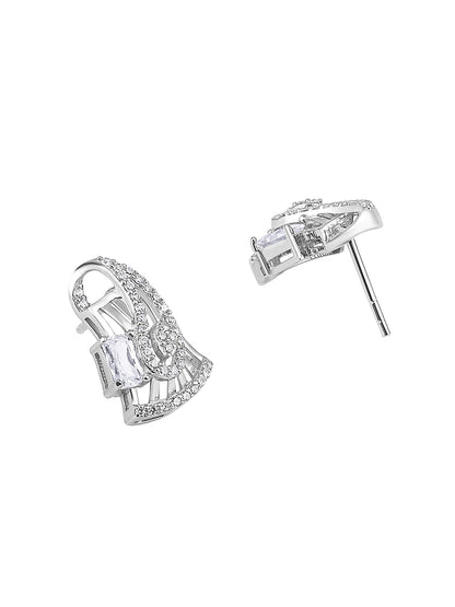 Sterling Silver With Cubic Zirconia And Silver Plating.