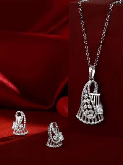 Sterling Silver With Cubic Zirconia And Silver Plating.