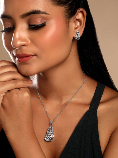 Sterling Silver With Cubic Zirconia And Silver Plating.