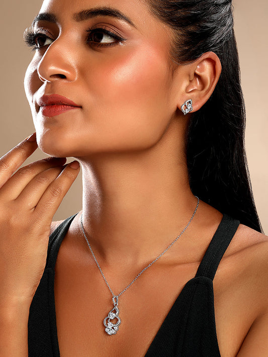 Sterling Silver With Cubic Zirconia And Silver Plating.