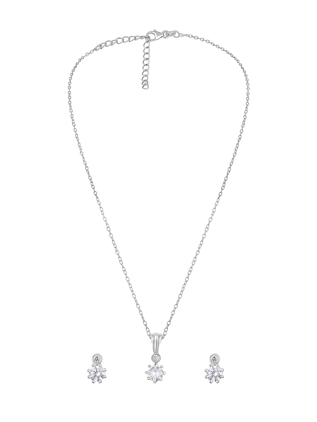 Sterling Silver With Cubic Zirconia And Silver Plating.