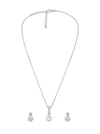 Sterling Silver With Cubic Zirconia And Silver Plating.