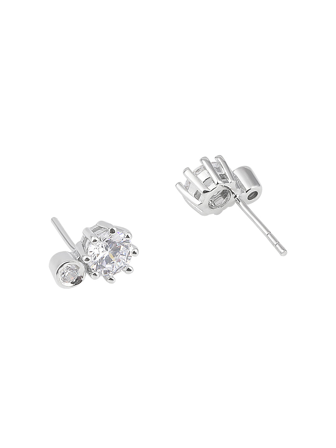 Sterling Silver With Cubic Zirconia And Silver Plating.
