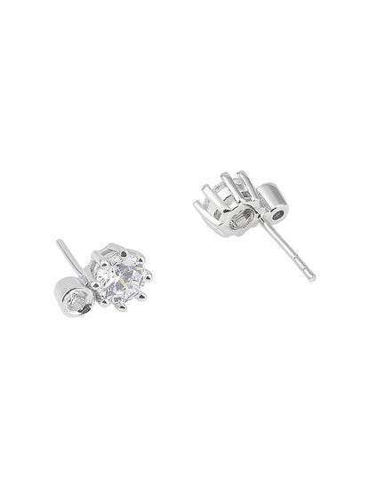 Sterling Silver With Cubic Zirconia And Silver Plating.
