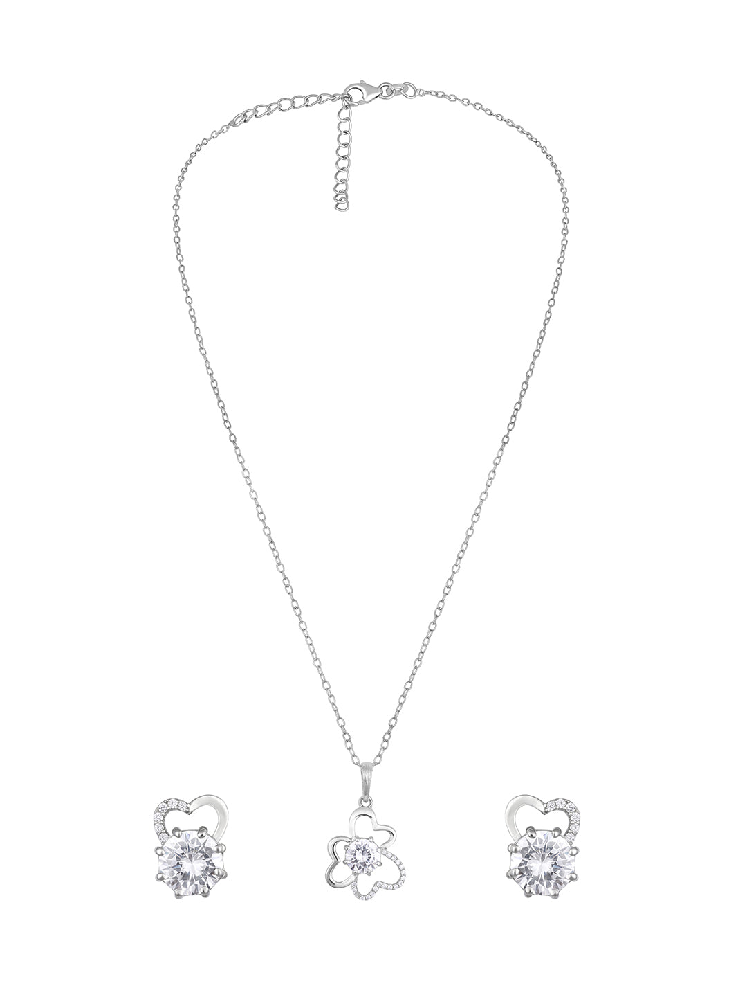 Sterling Silver With Cubic Zirconia And Silver Plating.