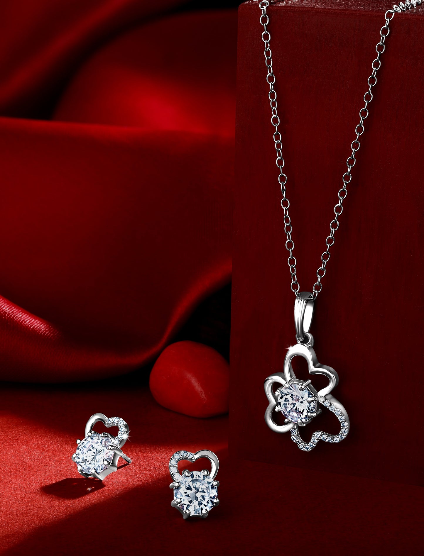 Sterling Silver With Cubic Zirconia And Silver Plating.