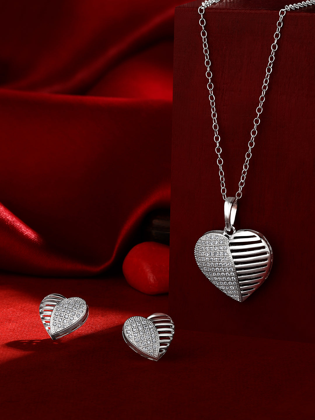 Sterling Silver With Cubic Zirconia And Silver Plating.