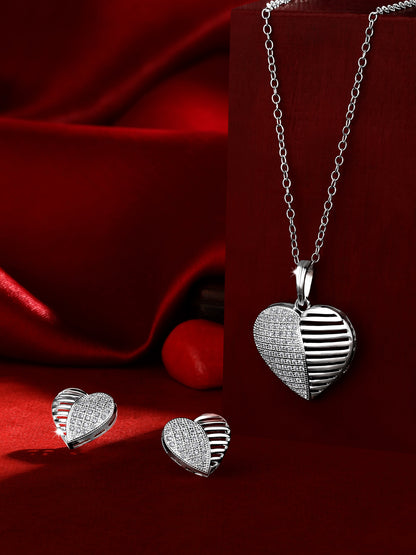 Sterling Silver With Cubic Zirconia And Silver Plating.